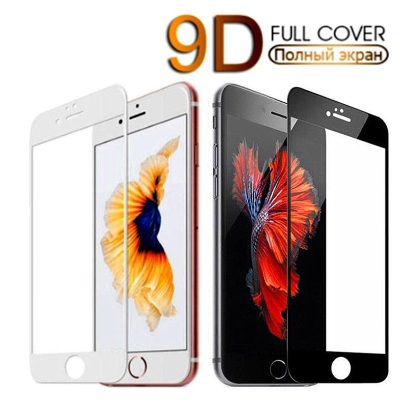 9D Full Cover Protective Glass IPhone 7 Plus 8 6 6S 5 XR XS Max Tempered Glass Iphone X Screen Protector for IPhone Se 2020 Case Scratch Resistant Easy Install Bubble Free Case Friendly Screen Protection iPhone Glass by Stevvex