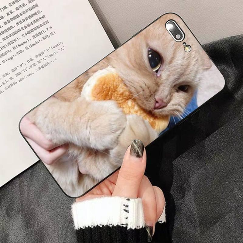Cute Cat Black Phone Case For IPhone 13 8 7 6 6S Plus X 5 5S SE 2020 XR 11 Pro XS MAX Slim Fit Soft Print Design Flexible Silicone Cover For iPhone by Stevvex