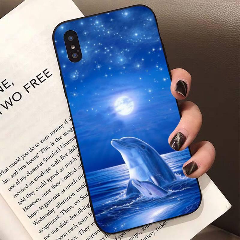 Animal Cute Dolphin Phone Case For Iphone 11 12 13 Mini Pro Xs Max 8 7 6 6s Plus X 5s Se 2020 Xr Case Soft Tpu Cover Flexible Ultra Slim Anti-scratch Cover by Stevvex