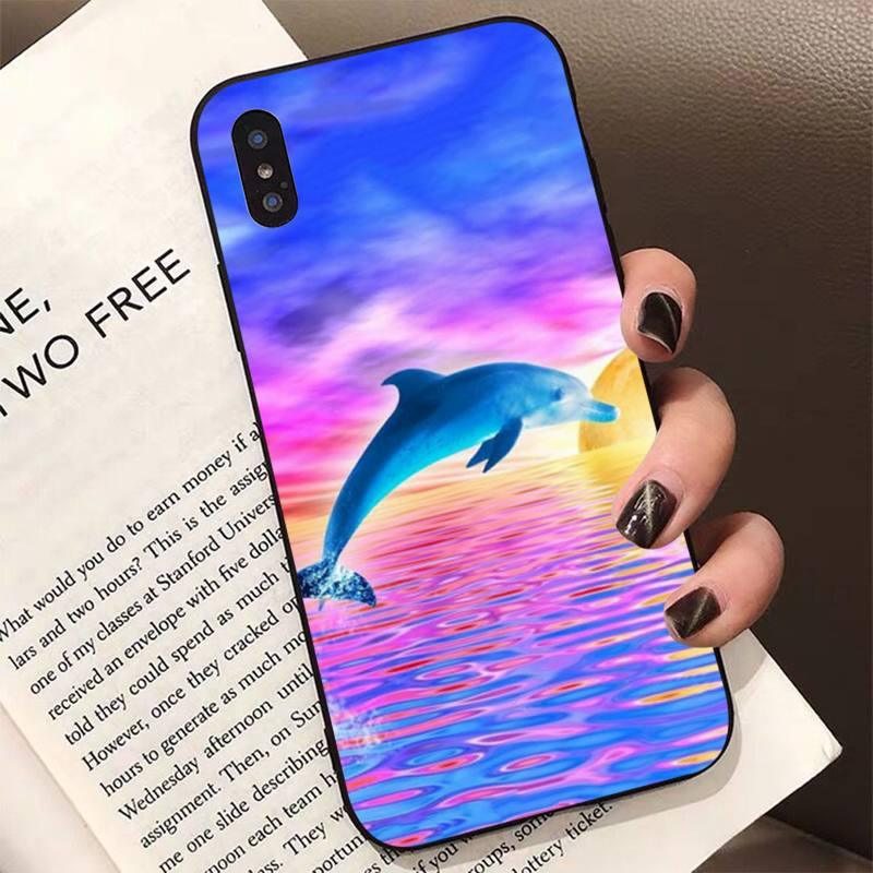 Animal Cute Dolphin Phone Case For Iphone 11 12 13 Mini Pro Xs Max 8 7 6 6s Plus X 5s Se 2020 Xr Case Soft Tpu Cover Flexible Ultra Slim Anti-scratch Cover by Stevvex