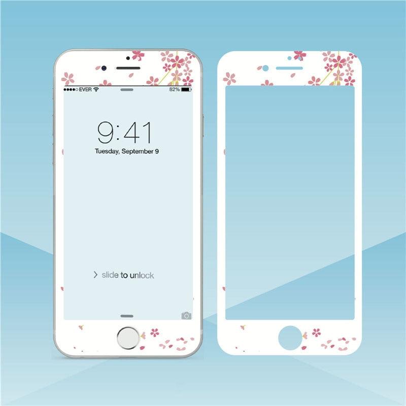 Colorful Screen Protection For iPhone 11 Pro Max Cartoon Tempered Glass For iPhone XS MAX XR 7 8plus Full Cover Screen Protector Tempered Glass Screen Protector for iPhone by Stevvex