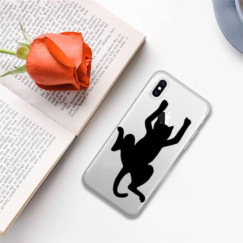 Cute black cat Phone Case for iphone 13 11 12 pro XS MAX 8 7 6 6S Plus X 5S SE 2020 XR case Cute Cat Slim Fit Glossy Stylish Cover Soft Shockproof Phone Case by Stevvex