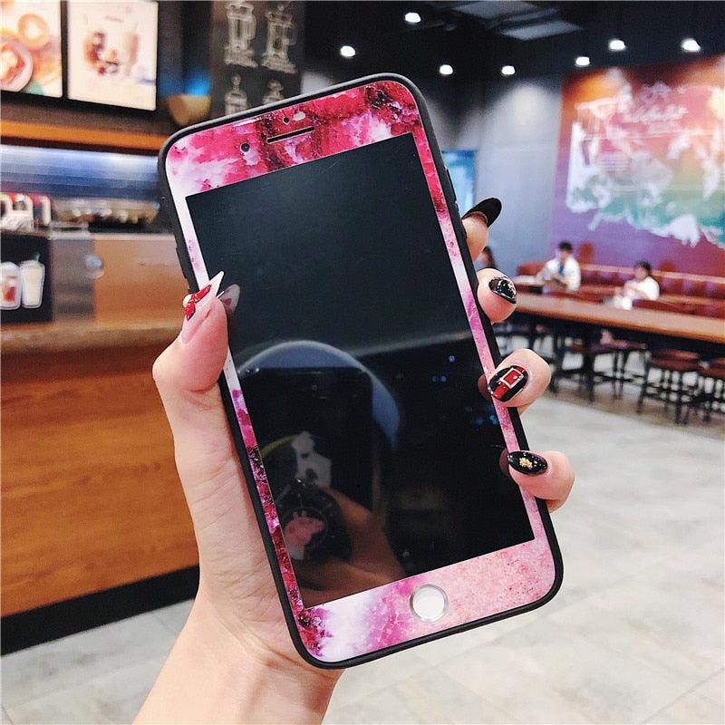 Colorful Screen Protection For iPhone 11 Pro Max Cartoon Tempered Glass For iPhone XS MAX XR 7 8plus Full Cover Screen Protector Tempered Glass Screen Protector for iPhone by Stevvex