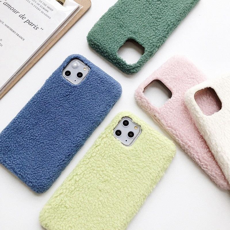Fashion Lady Gift Case For Iphone Xs Max Xr X 11 Pro Max Se Furry Fluffy Warm Cover For Iphone 6 7 8 Plus Soft Phone Case Flexible Silicon Soft Fluffy Furry Shockproof Protective Phone Case For Iphone by Stevvex