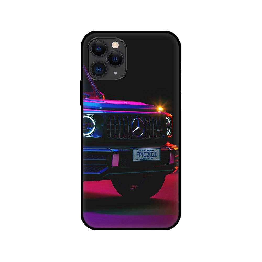 Black Case For Iphone 5 5s SE 2020 6 6s 7 8plus x 10 XR XS 11 12 13 Mini Pro MAX Silicon Cover Car Design Matte Black Silicone Back Cover For iPhone by Stevvex