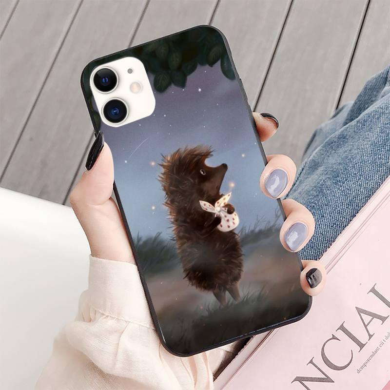 Bright Hedgehog In The Fog Phone Case For Iphone 13 8 7 6 6s Plus X 5s Se 2020 Xr 11 12 Mini Pro Xs Max Screen Protector soft Flexible Silicone Gel Rubber Bumper Cover by Stevvex