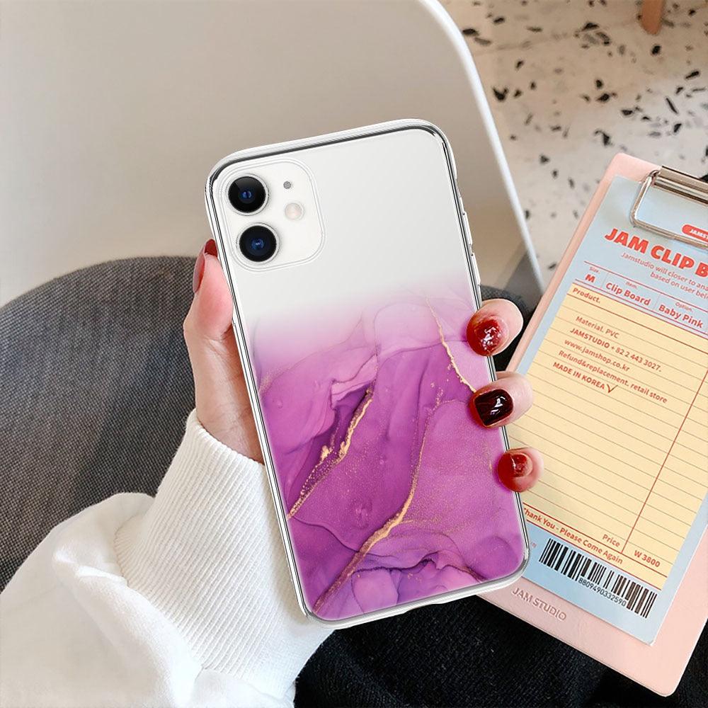 Luxury Marble Transparent Phone Case For iPhone 11 12 Pro XS Max X XR 7 8 Plus Soft Silicone Shockproof Cover Green Marble Design Gold Sparkly Glitter Protective Stylish Slim Thin Cute Case for Phone by Stevvex