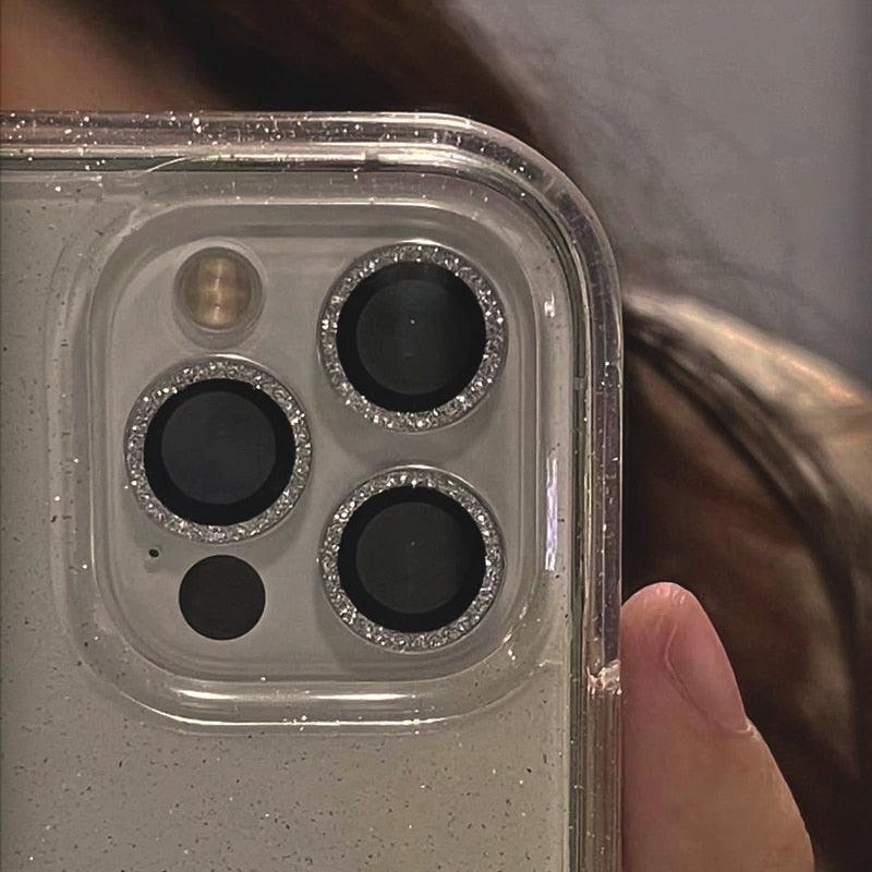 Camera Lense Protection Glass Large Glitter Stone Camera Protector For iPhone 13 Mini 14 Pro Max luxury Glitter Diamand Camera Lens Protectors Camera Metal Ring Glass For iPhone 11 Protective Cap by Stevvex