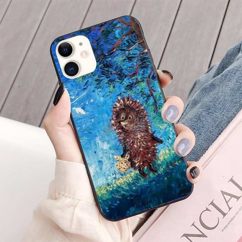 Bright Hedgehog In The Fog Phone Case For Iphone 13 8 7 6 6s Plus X 5s Se 2020 Xr 11 12 Mini Pro Xs Max Screen Protector soft Flexible Silicone Gel Rubber Bumper Cover by Stevvex
