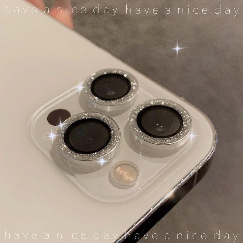 Camera Lense Protection Glass Large Glitter Stone Camera Protector For iPhone 13 Mini 14 Pro Max luxury Glitter Diamand Camera Lens Protectors Camera Metal Ring Glass For iPhone 11 Protective Cap by Stevvex