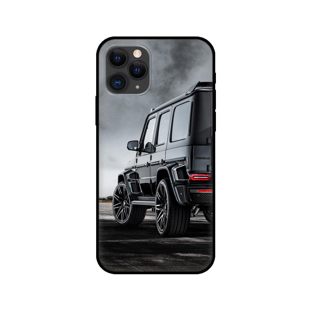 Black Case For Iphone 5 5s SE 2020 6 6s 7 8plus x 10 XR XS 11 12 13 Mini Pro MAX Silicon Cover Car Design Matte Black Silicone Back Cover For iPhone by Stevvex