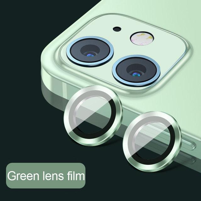High quality For iPhone 12 Pro Max Metal Ring Tempered Glass Full Cover Camera Lens For iPhone 13 14 Pro Max Mini Protective Cap Camera Lens Protector Compatible with iPhone by Stevvex