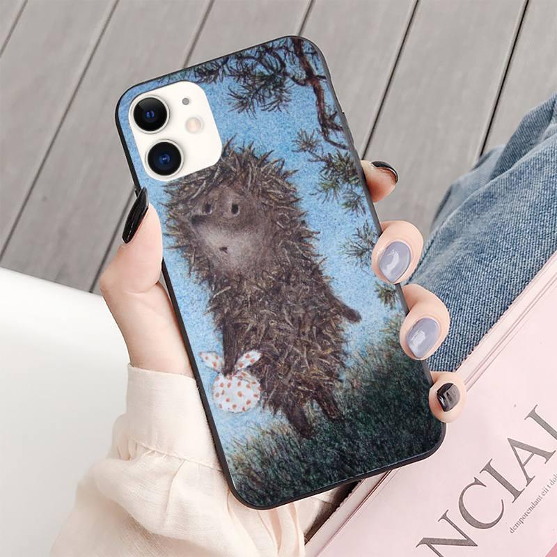 Bright Hedgehog In The Fog Phone Case For Iphone 13 8 7 6 6s Plus X 5s Se 2020 Xr 11 12 Mini Pro Xs Max Screen Protector soft Flexible Silicone Gel Rubber Bumper Cover by Stevvex
