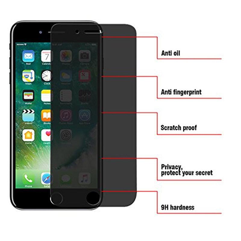Anti-spy Screen Protector For iPhone 14 13 12 11 XS MAX XR Full Cover Private Glass For iPhone 7 8 PLUS Protective Film Anti Spy Full Coverage Case Friendly Tempered Glass Screen Protector for iPhone by Stevvex