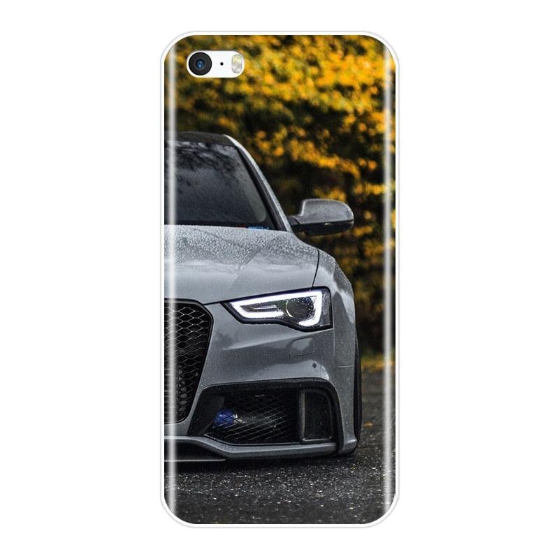 Cute Clear Flexible Silicone Auto Boys Design Back Cover For iPhone 5 S 5C 5S SE Car Sports Car Cool Men Fashion Silicone Soft Phone Case For iPhone 4 S 4S Case by Stevvex