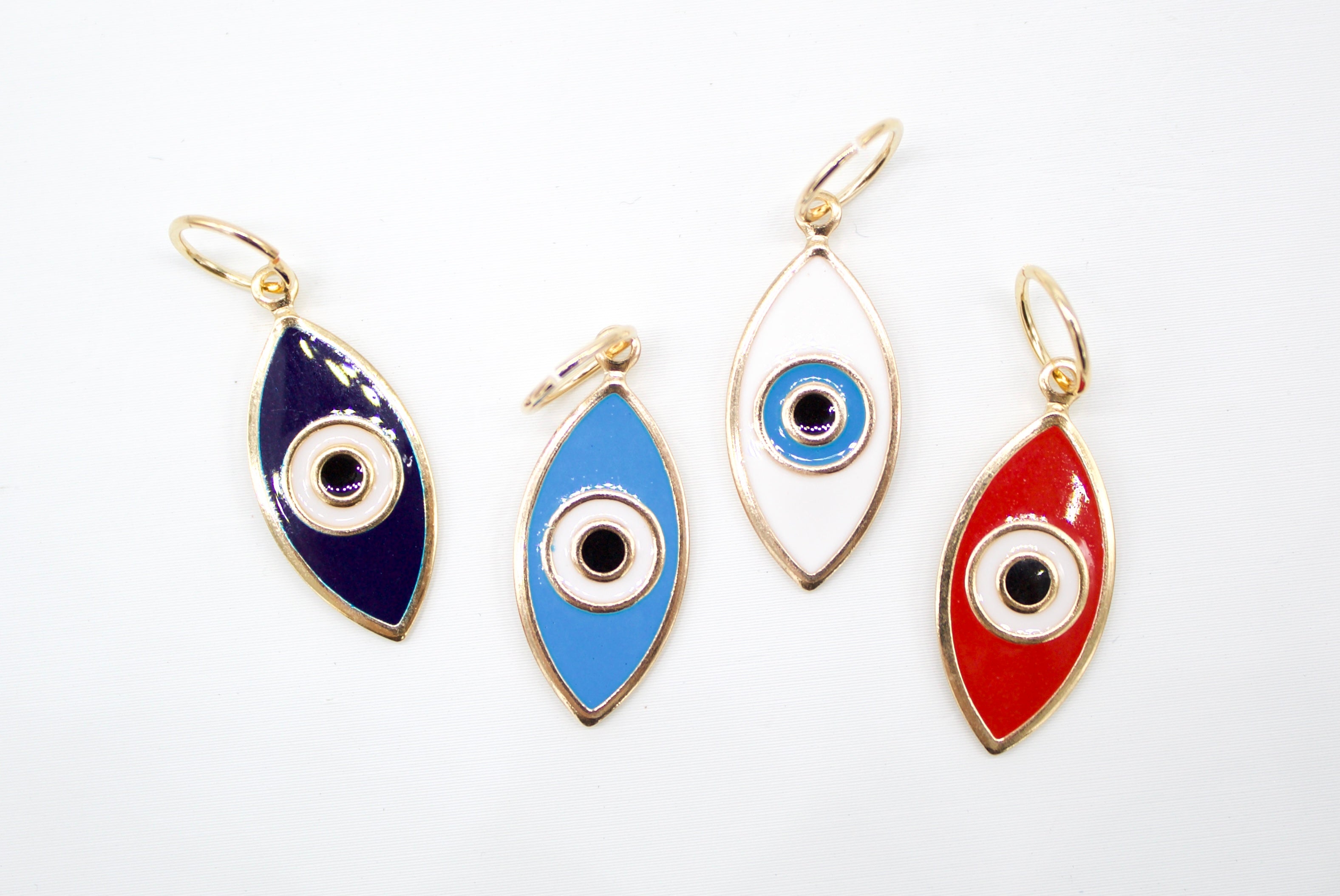 18k Gold Filled Oval Evil Eye Charm