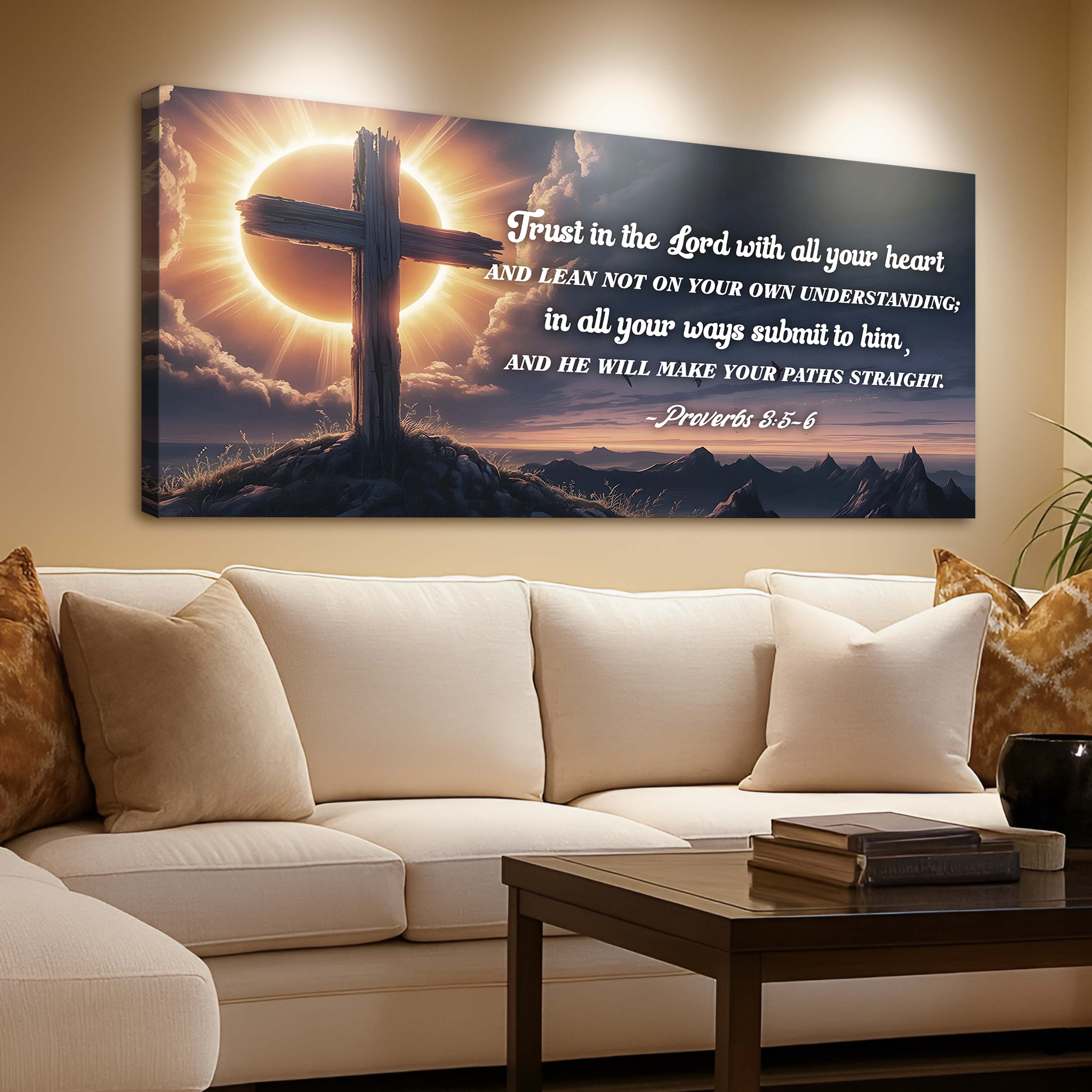 Proverbs 3:5-6 - Trust In The Lord With All Your Heart Faith Sign II