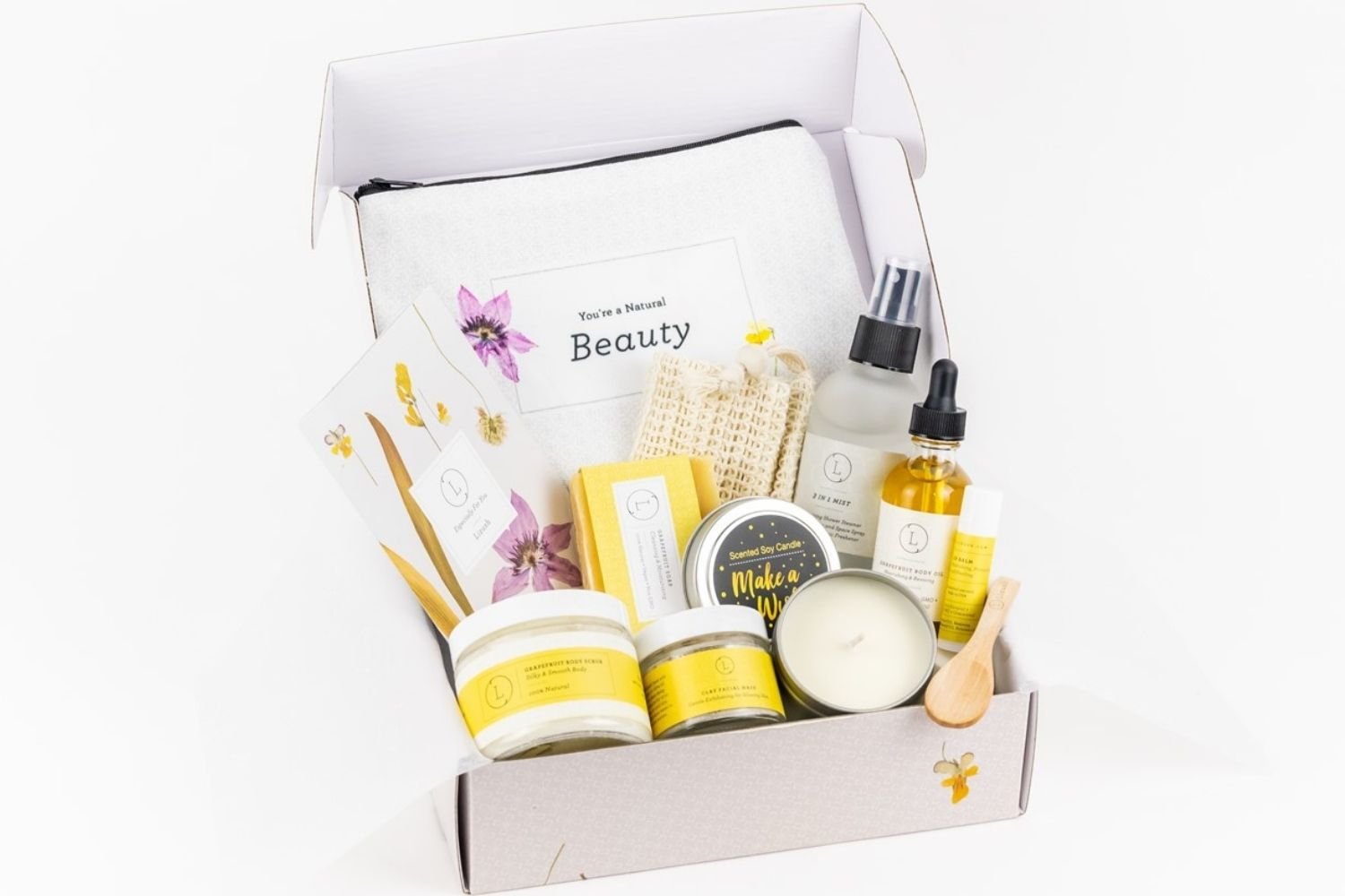 Sunshine in a BOX , Handmade Natural Bath and Body Gift Box, Thank You Gift, Chrismas Gift box, Holiday spa box - Lifestyle Haven