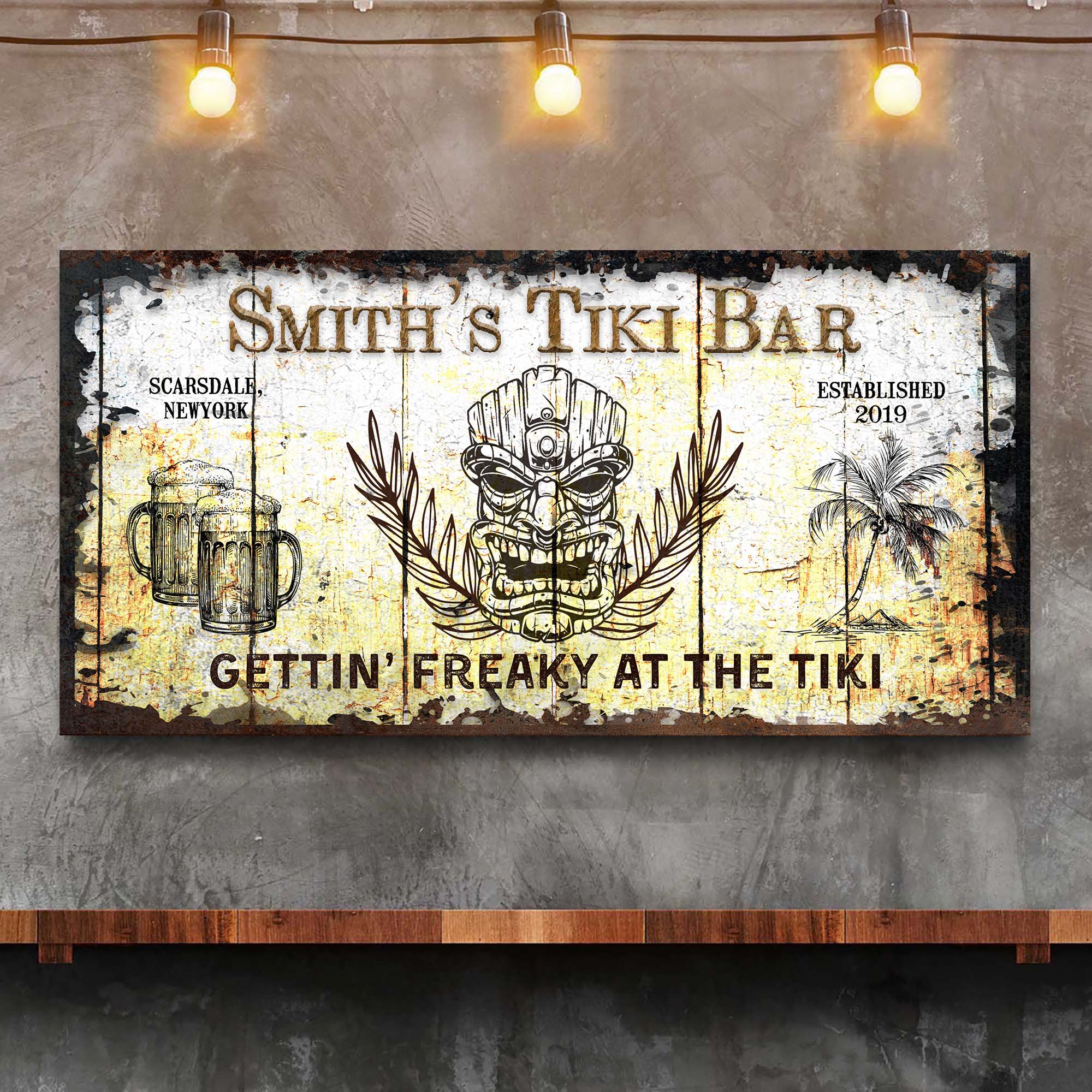 Personalized Tiki Bar Sign: Custom Bar Signs for Home Bar – Ideal For Your Basement Bar Or Man Cave Decor