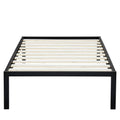Twin Size Metal Platform Bed Frame with Wooden Slats
