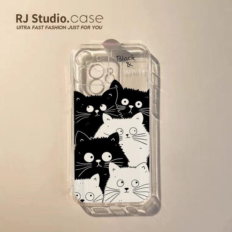 Cute Cat Transparent Phone Case For Iphone 11 12 13 Pro Max Case X Xs Max Xr Phone Case 7plus 8plus Case Cute Clear Protective Phone Cases by Stevvex