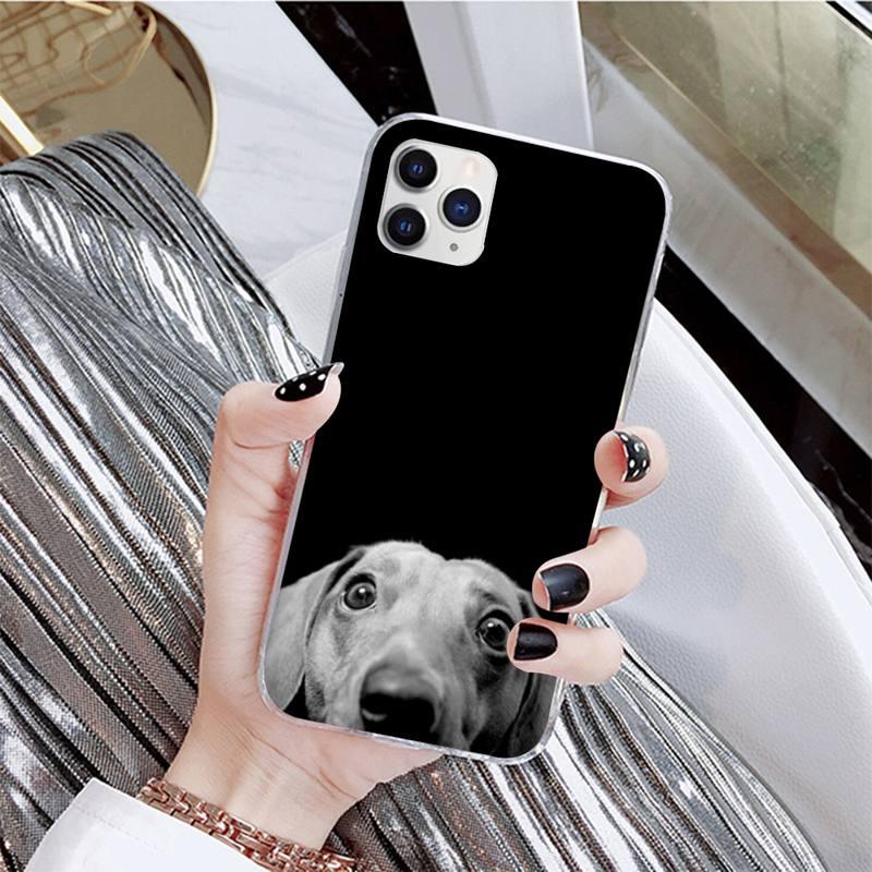 Dog Phone Case For Iphone 11 12 13 Mini Pro Max 8 7 6 6s Plus X 5 Se 2020 Xr Xs Case Shell Cute Funny Pattern Black Phone Case by Stevvex