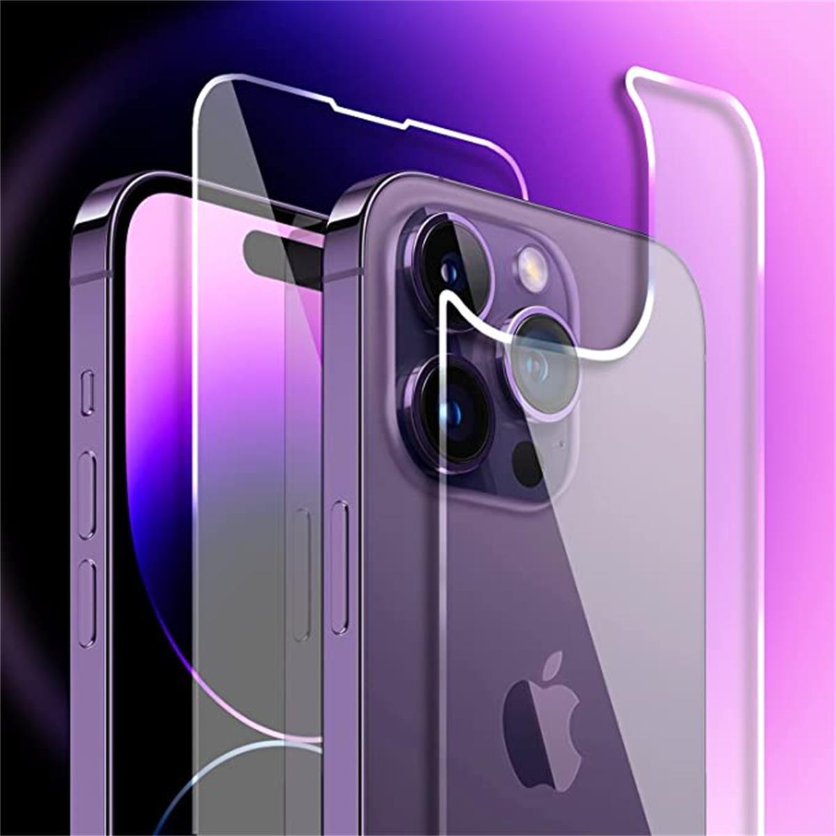 HD Clear Scratch Resistant Anti-Fingerprint Tempered Glass Film Full Screen Coverage Protector For Iphone 14 Pro Max Front Back Screen Protector HD Clarity Anti-Fingerprint Scratch Tempered Glass For Iphone 13 by Stevvex