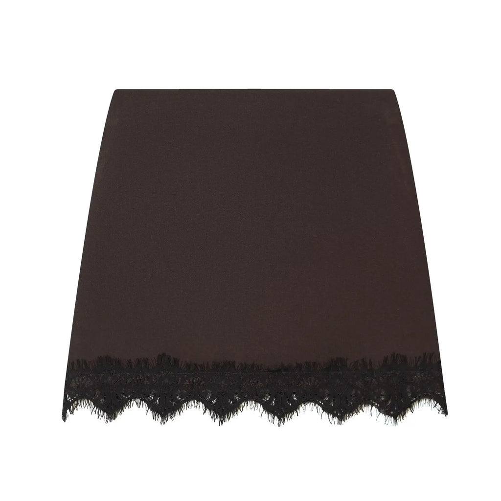 Women Mini Lace Skirt Sexy A-line Pleated High Waist Skirt for Women Spring Summer New Lace Short Skirt