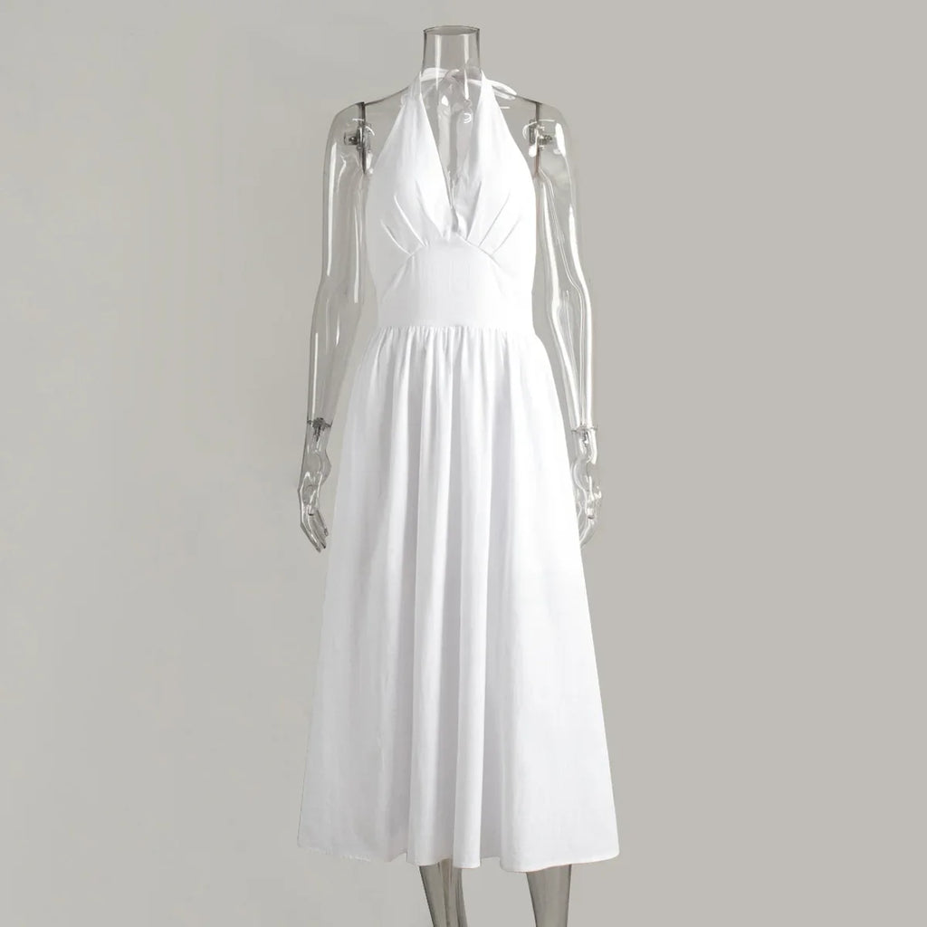 2025 New Women Summer Cotton Long Dress Sleeveless Sexy V-Neck Boho Maxi Dress Loose Style Long Dress Vestidos Clothes