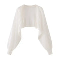 French Ice Silk Knitted Sun-Proof Cardigan Top Women's Summer Thin Jacket Waistcoat Suspender Skirt Shawl Outer Match Blouse