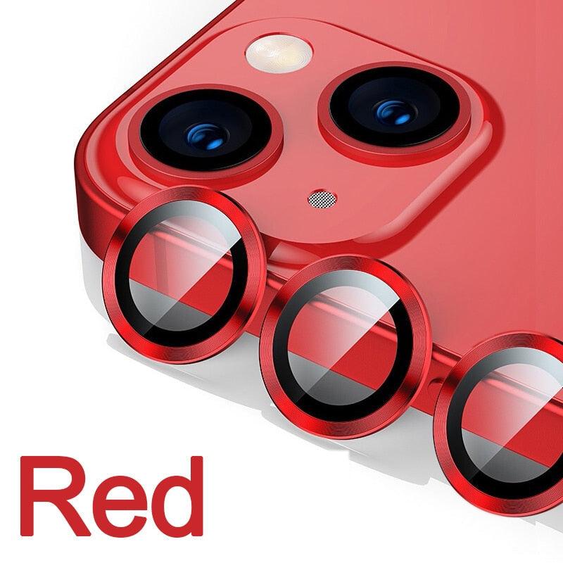 Full Cover Frame Glass Camera Lens Protector For iPhone 14 Plus Lens Glass For iPhone 11 12 13 Pro Max Mini Premium Tempered Glass Film Aluminum Alloy Lens Ring Cover Camera Protector by Stevvex