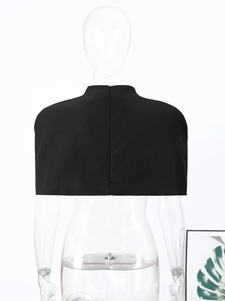 Cropped Women Blazer Zipper Sleeveless Stand Collar Solid Elegant Female Shrugs Top Fashion Casual Party Clothing New 2026