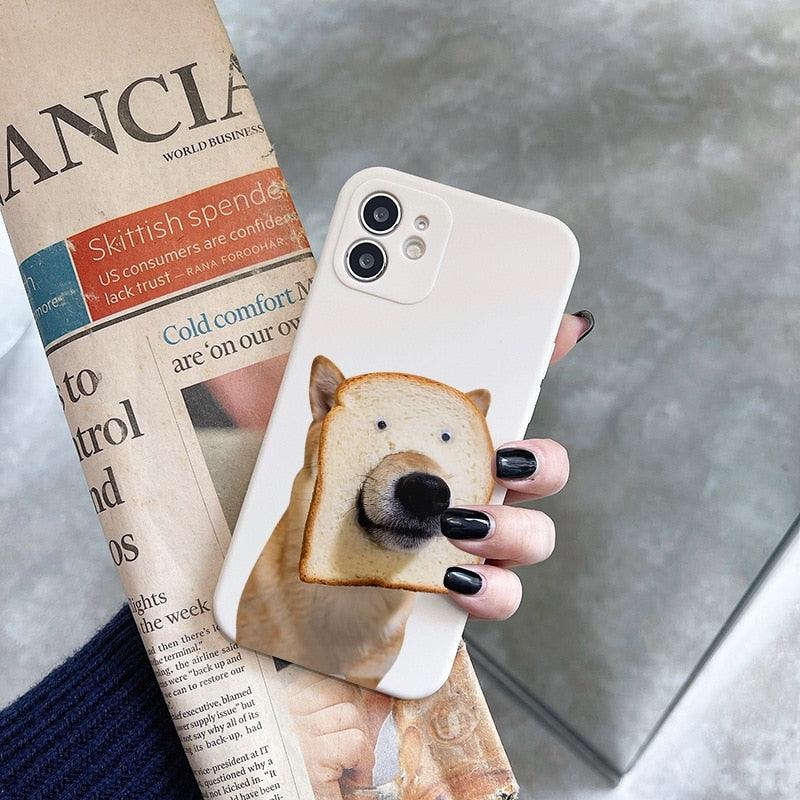 Cute and Funny Puppy Phone Case For iPhone 13 14 11 12 Pro Max XS XR 7 8 Plus Creative Shockproof Soft Silicone Phone Cover Flexible Silicone Dog Pattern Cute Phone Case by Stevvex