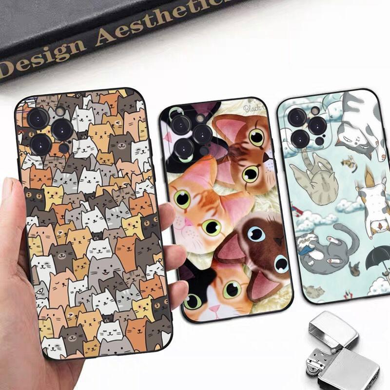 Cat Cute Art Phone Case For Iphone 8 7 6 6s Plus X Se 2020 Xr Xs 14 11 12 13 Mini Pro Max Mobile Case Transparent Soft Protective Clear Case Compatible For Iphone by Stevvex