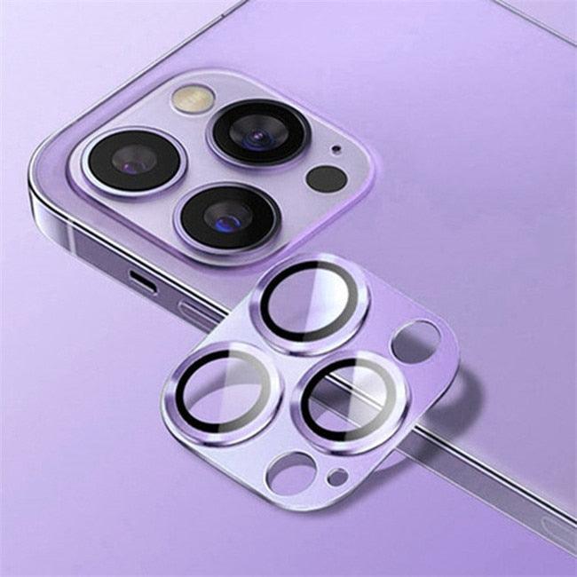 Camera Lens Metal Protector Glass For iPhone 14 13 Pro Max 13 Mini Back Lens Cap On iPhone 14 Plus Full Cover Protective Cases Metal Camera Cover with Tempered Glass Screen Protector by Stevvex