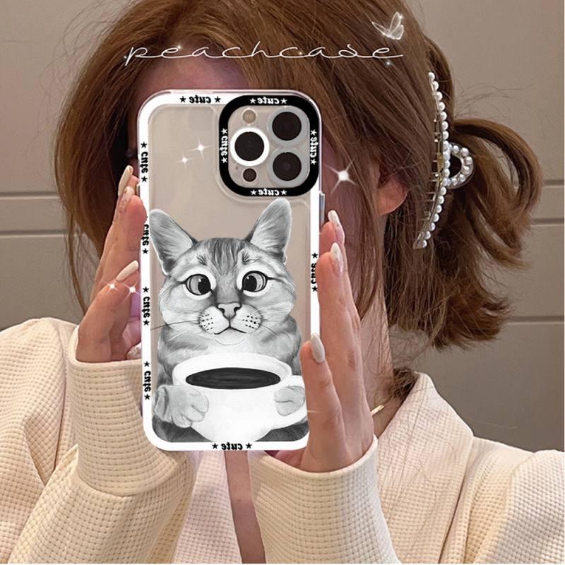 Cute Cat Phone Case for iPhone 11 12 13 Mini Pro Max 14 Pro Max Case shell Blank Printable Phone Case for Soft Rubber Cool Polish Phone Case by Stevvex