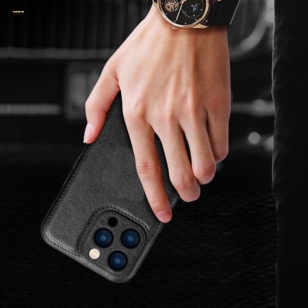 Luxury PU leather Phone Case For iPhone 14 13 Pro Max 12Pro 11Pro Max 13 12 Pro XS MAX XR X SE 7 8 plus Fashion Back Cover Leather Back Case for iPhone 14 Pro Shockproof Cover for iPhone by Stevvex