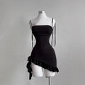 2026 Sexy Sleelveless Backless Mini Dress Women Summer Europe America Lace Up Bodycon Dresses High Street Party Club Black Dress