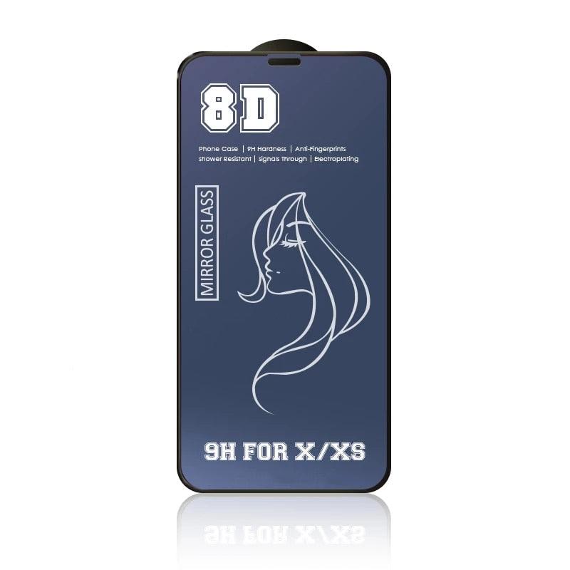 Glue Anti Scratch Mirror Screen Protector Tempered Glass For iphone 13 12 11 Pro XS Max X XR 7 8 Plus Makeup Mirror Tempered Glass for Iphone 11 12Pro 13pro Max Mirror Screen Protectors by Stevvex