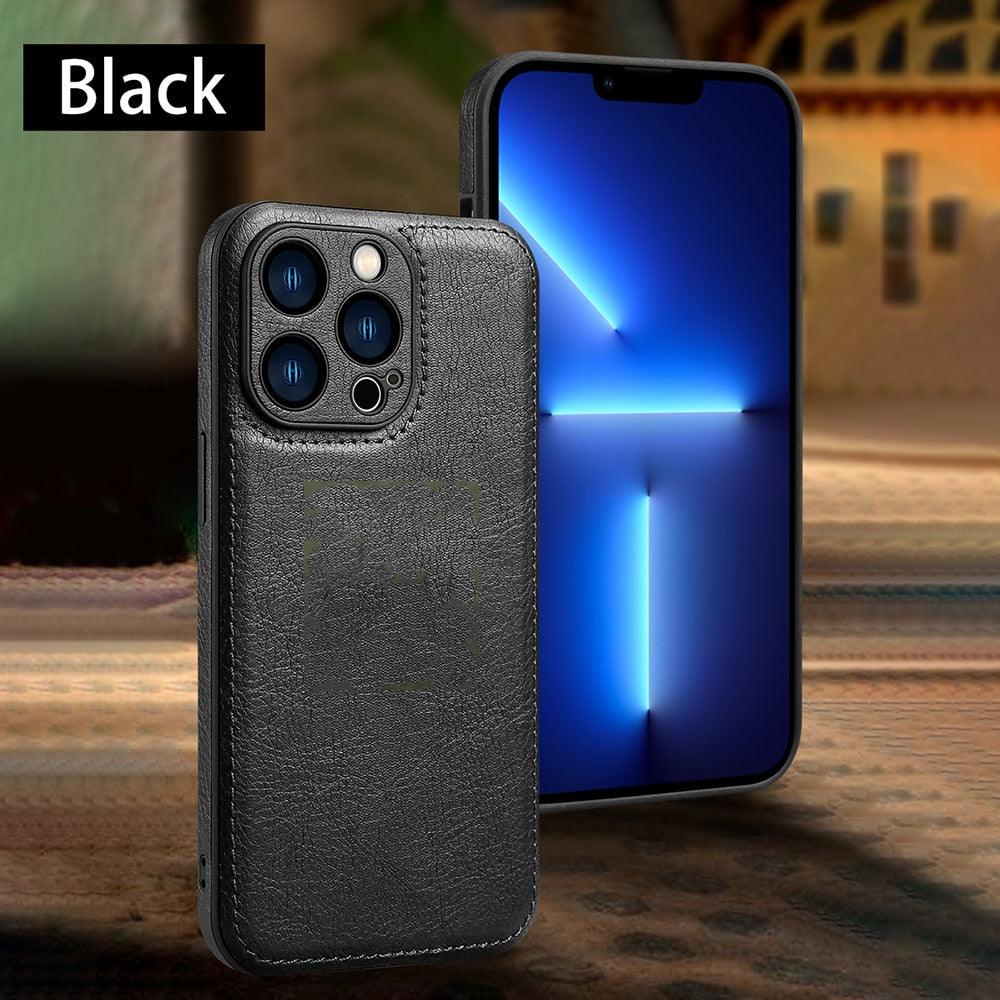 Luxury PU leather Phone Case For iPhone 14 13 Pro Max 12Pro 11Pro Max 13 12 Pro XS MAX XR X SE 7 8 plus Fashion Back Cover Leather Back Case for iPhone 14 Pro Shockproof Cover for iPhone by Stevvex