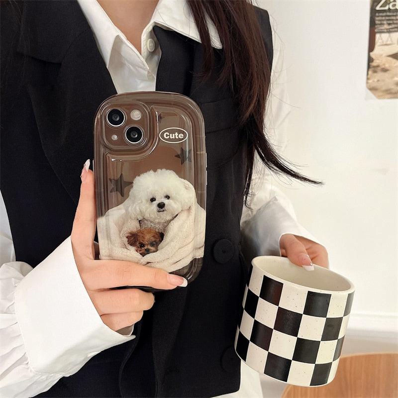 Cute Scottish Plaid Lattice Soft Case For Iphone 14 13 12 11 Pro Max X Xr Xs Max Lovely Dog Shockproof Protective Cover Checkered Plaid Soft Silicone Case by Stevvex