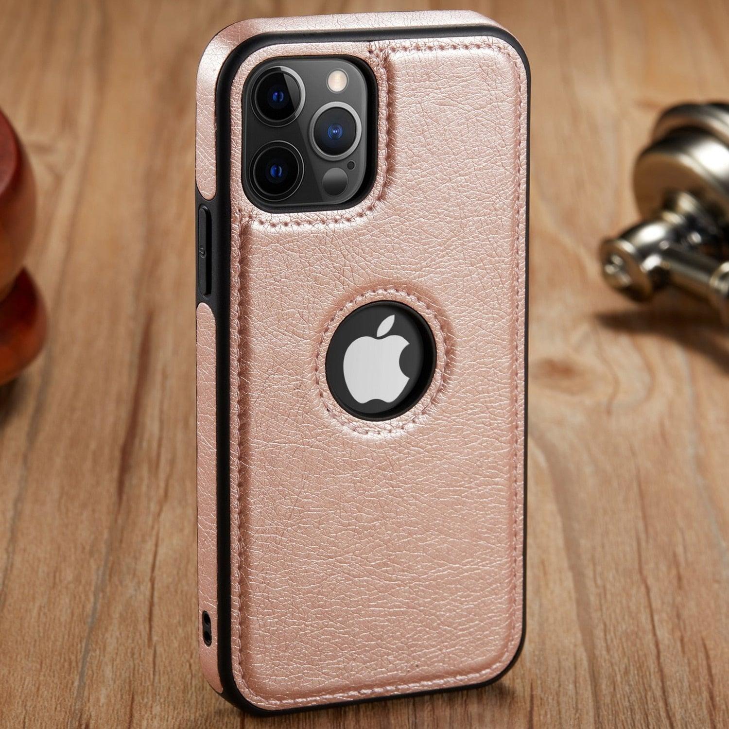 Luxury PU Leather Phone Case For iPhone 14 pro max 13 Pro max 11 12 Pro Max XR XS Max X 7 Plus case leather Slim Back Cover Compatible with iPhone 13 Pro Case Slim Leather Classic Luxury Elegant Phone Cover by Stevvex