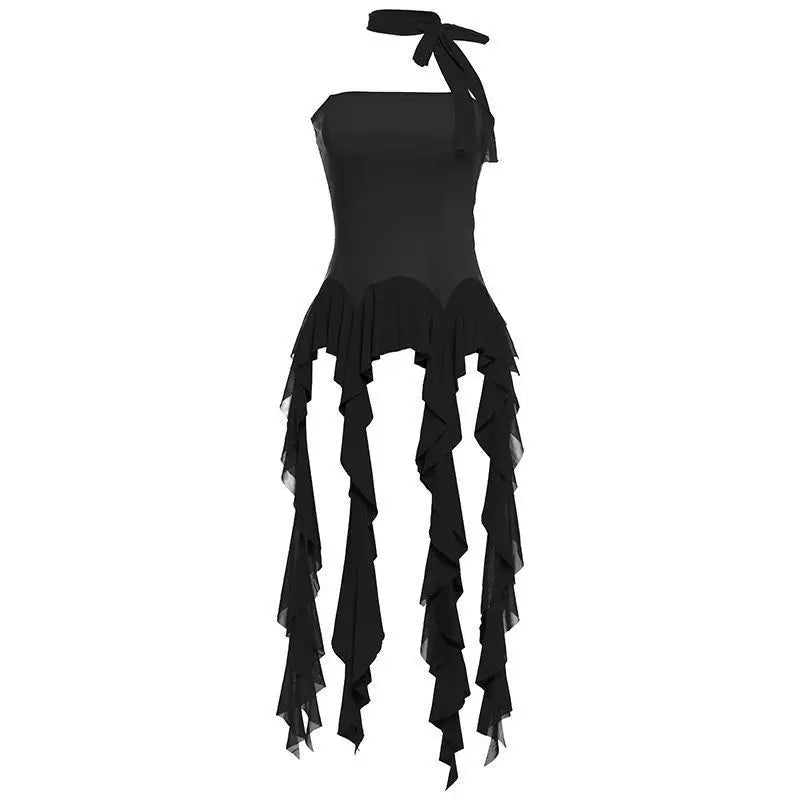 Women's Sexy Hot Girl Style Off-Shoulder Lace Solid Colour Cropped Top Casual Strapless Halter Neck Tank Top