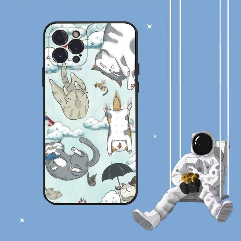 Cat Cute Art Phone Case For Iphone 8 7 6 6s Plus X Se 2020 Xr Xs 14 11 12 13 Mini Pro Max Mobile Case Transparent Soft Protective Clear Case Compatible For Iphone by Stevvex
