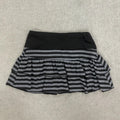 2026 Summer New Women's Wear  Y2K Grunge Black and Grey Striped Ruffle Mini Skirt  High Waist Elastic Waist Tight A-line Skirt