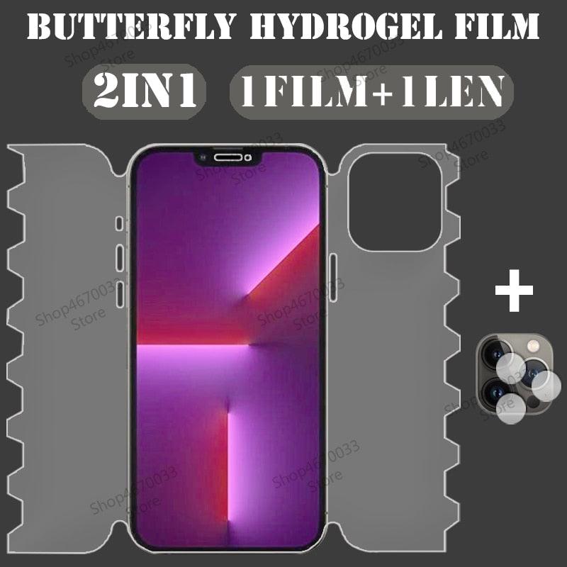 Full Cover Butterfly Film For iPhone 14 13 12 11 Pro Max 14 Plus 13 12 Mini Lens Cover For iPhone XR X XS Max Film Soft Screen Protector Full Coverage Clear HD Phone Protector by Stevvex