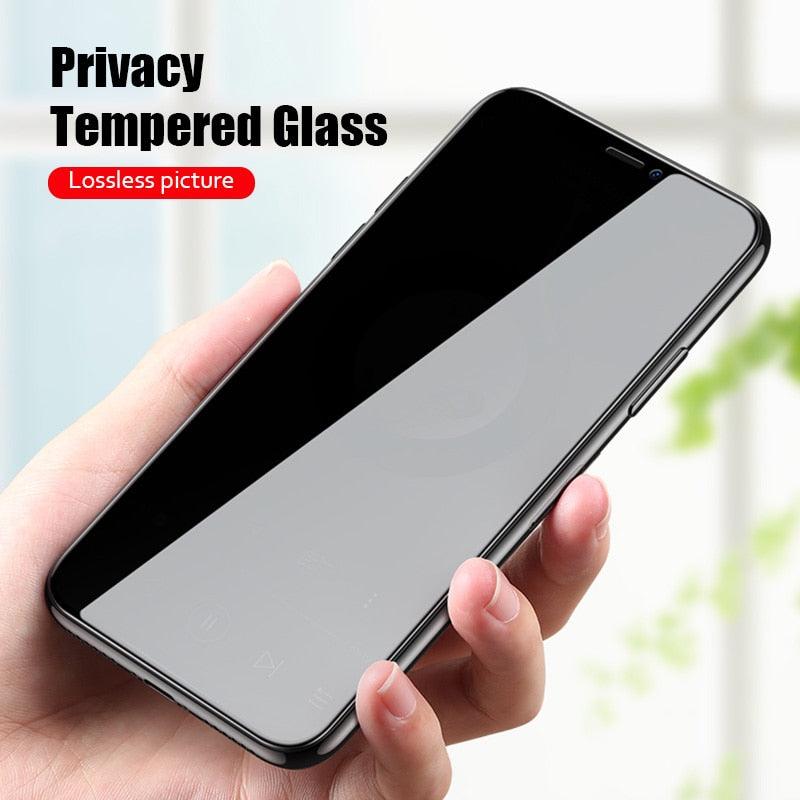Full Cover Privacy Glass For iPhone 12 13 Pro X XR XS Max Anti Spy Screen Protector For iPhone 11 7 8 6 6S Plus Tempered Glass Privacy Soft Film Anti Spy Full Coverage Anti-peeping Anti-Scratch Screen Protector by Stevvex