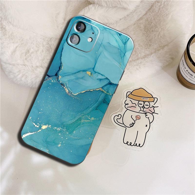 Luxury Marble Texture Phone Case For iPhone X XR XS 7 8 6S 6 5 Plus Silicone Anti Fall Back Cover Ultra Thin Soft Silicone Protective Shockproof and Scratch Resistant with Cute Design Pattern Case by Stevvex