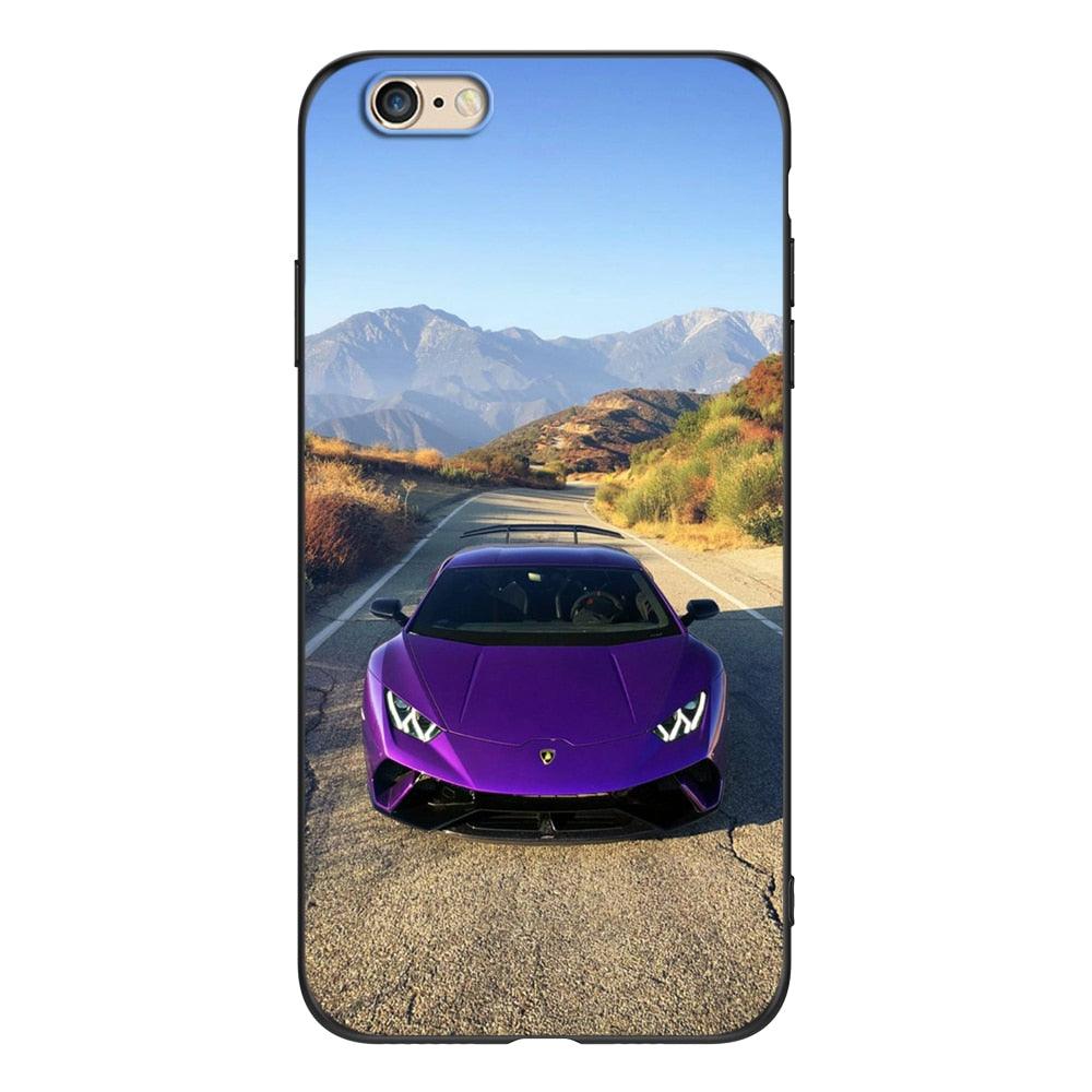 Cute Cover Soft Silicone Print Cars Print Phone Case For Iphone 5s 5 S Se 2016 4.0" Case Phone Cover On Iphone 6s 6 S Plus Funda Bumper Black Case Sport Race Car by Stevvex