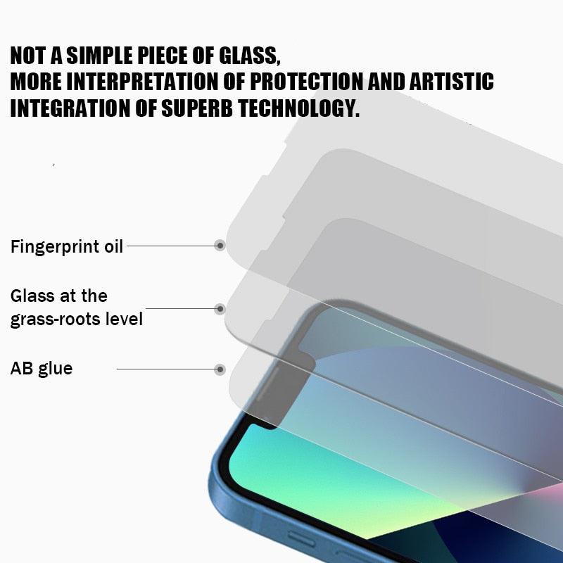 5PCS Screen Protector for iPhone 14 11 12 13 Pro XR X XS Max Tempered Glass for iPhone 12 13 Pro Max Mini 11 7 8 6 6S Plus Glass Full Coverage Tempered Glass Screen Protector by Stevvex